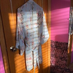 Victoria's Secret Floral Robe with Tie Belt
